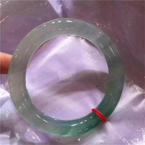天然緬甸翡翠手鐲玉鐲子冰種飄花玉石圓條手鐲陽綠翡翠玉鐲子女款