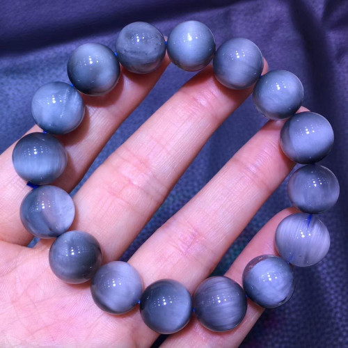 永韻藍髮晶貓眼單圈順髮手鏈 髮晶手串 男女款順髮金髮晶鈦晶手鏈