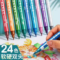 珠光秀麗筆大批髮12色雙頭閃光學生diy標記熒光筆手帳防水套裝/筆