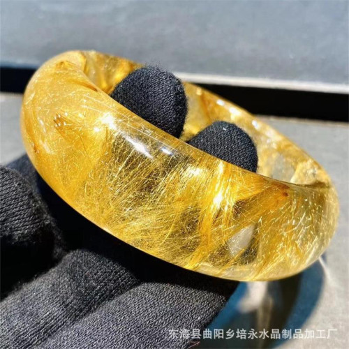 永韻天然鈦晶髮晶手鐲手鏈批髮 天然鈦晶男女款手鐲手鏈 廠家直銷