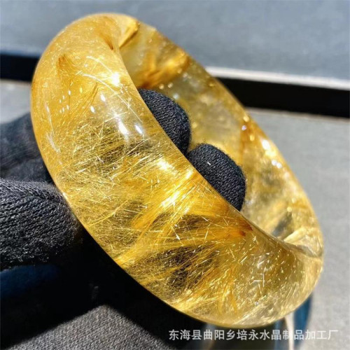 永韻天然鈦晶髮晶手鐲手鏈批髮 天然鈦晶男女款手鐲手鏈 廠家直銷