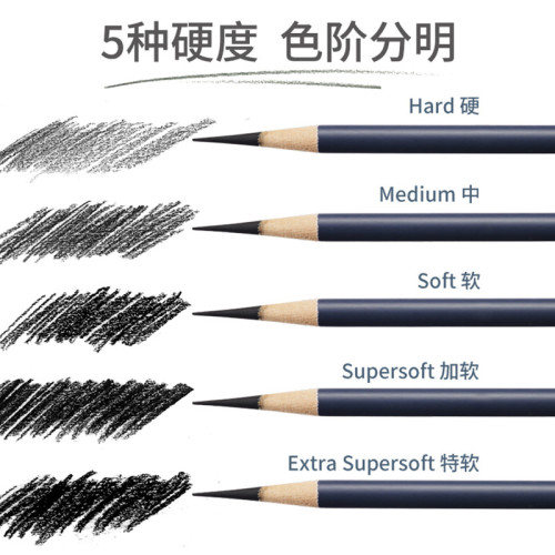 煇柏嘉藍杆炭筆藍煇學生繪圖硬中特軟炭專用繪畫速寫素描軟碳筆