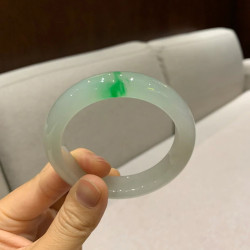 緬甸翡翠天然飄花翡翠手鐲圓條紫羅蘭翡翠手鐲貴妃翡翠鐲女款送禮