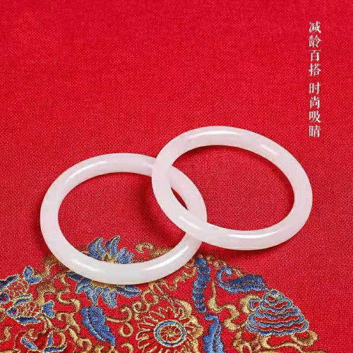 【新品特賣】金絲玉手鐲女少女細款細條叮噹鐲和田玉羊脂白玉鐲子