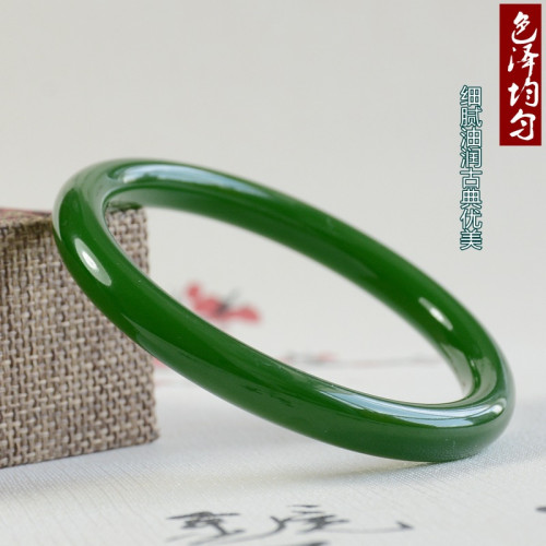 和田玉手鐲碧玉手鐲新疆和田玉碧玉手鐲細條和田玉圓條手鐲少女款