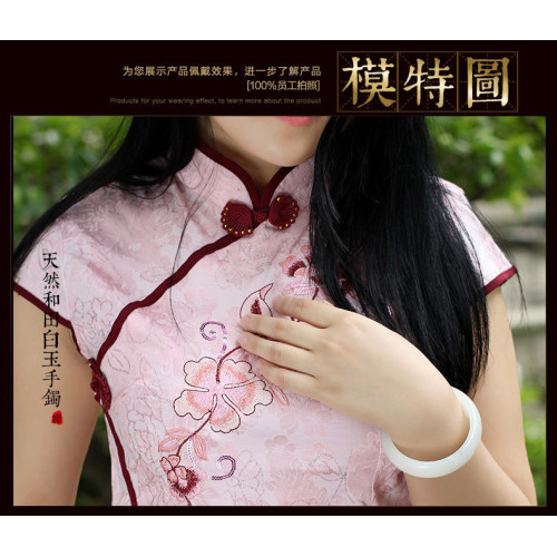 新疆和田玉手鐲羊脂玉鐲子女天然白玉手鐲細條冰種翡翠手鐲旺夫