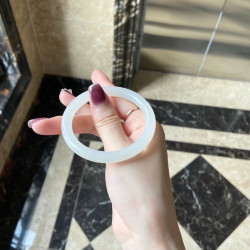 新疆和田玉手鐲白玉手鐲女款叮噹鐲圓條少女細條天然玉鐲