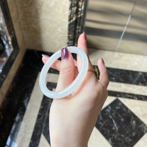 新疆和田玉手鐲白玉手鐲女款叮噹鐲圓條少女細條天然玉鐲