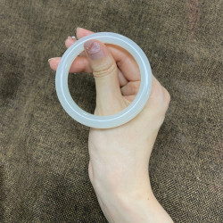 新疆和田玉羊脂玉鐲女款叮噹鐲少女圓條細條晴水天然白玉手鐲