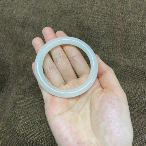 新疆和田玉羊脂玉鐲女款叮噹鐲少女圓條細條晴水天然白玉手鐲