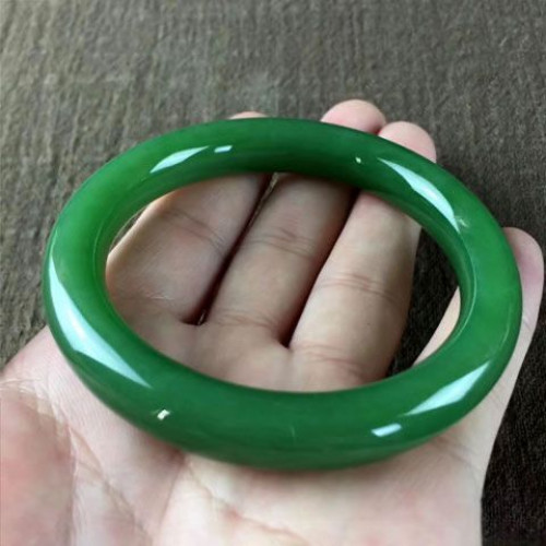 天然新疆和田玉手鐲A貨細圓條碧玉手鐲菠菜綠玉鐲子女款鐲子