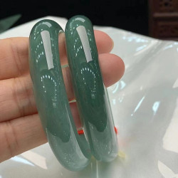 天然正品翡翠色飄花翡翠玉手鐲子女款冰種A貨翡翠手鐲送媽媽特價