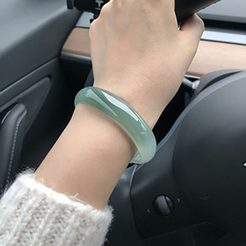 藍水油青翡翠手鐲天然a貨玉手鐲冰糯種貴妃鐲飄花玉鐲女款叮噹鐲