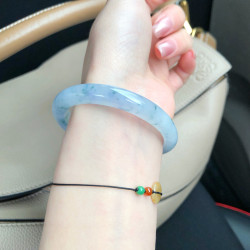 天然翡翠玉手鐲冰種緬甸老坑料飄花烏雞紫羅蘭叮噹鐲玉鐲女款少女