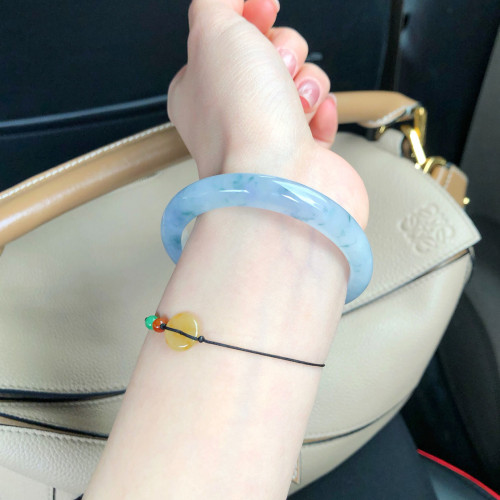 天然翡翠玉手鐲冰種緬甸老坑料飄花烏雞紫羅蘭叮噹鐲玉鐲女款少女