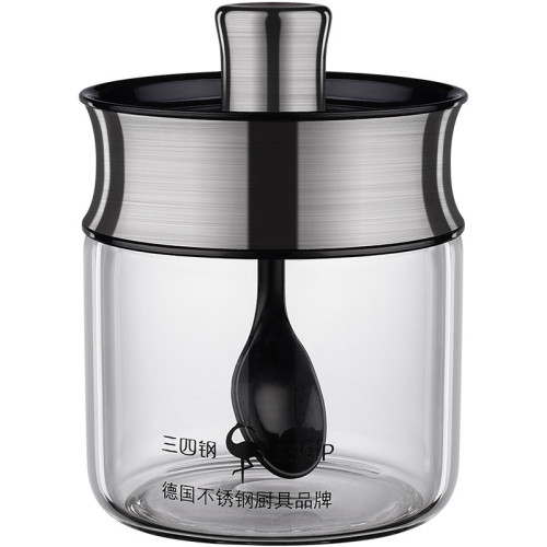 SSGP 調料罐家用廚房鹽罐調味罐 玻璃調味瓶密封防潮調料盒套裝