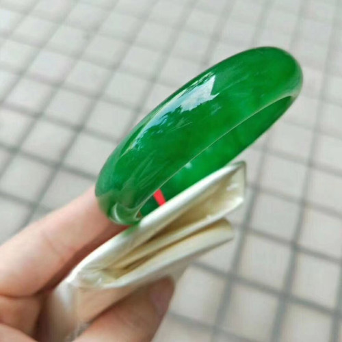天然緬甸翡翠手鐲滿綠帝王綠冰種翡翠玉手鐲少女款翡翠手鐲子送禮