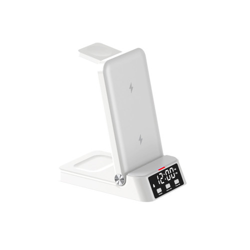無線充電器 三合一無線充 桌面立式時鍾無線充iwatch8多功能底座