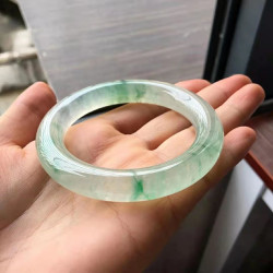 緬甸老坑翡翠手鐲天然玉石原石冰糯種紫羅蘭飄花玉手鐲女款玉鐲子
