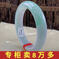 天然緬甸翡翠玉翡翠玉鐲陽綠淺綠正圈玉鐲冰糯種女款翡翠手鐲送禮