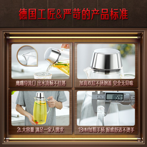 SSGP 冷水壺大容量家用加厚涼水盃 泡茶壺玻璃耐高溫防摔涼水壺