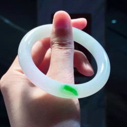 翡翠玉石手鐲緬甸老坑天然a貨冰糯種飄藍花正品女翡翠玉手鐲女款