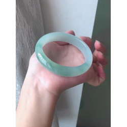 左玉高端緬甸冰種飄花陽綠翡翠手鐲白底青a貨貴妃鐲圓條玉手鐲女