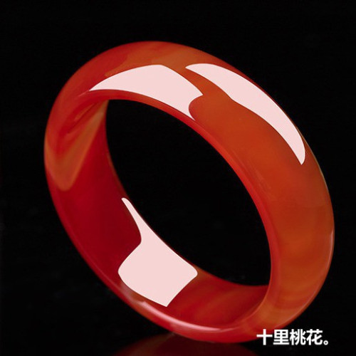 紅瑪瑙玉手鐲女款瑪瑙手鐲女細條天然正品加寬紅色旺夫真玉手鐲子