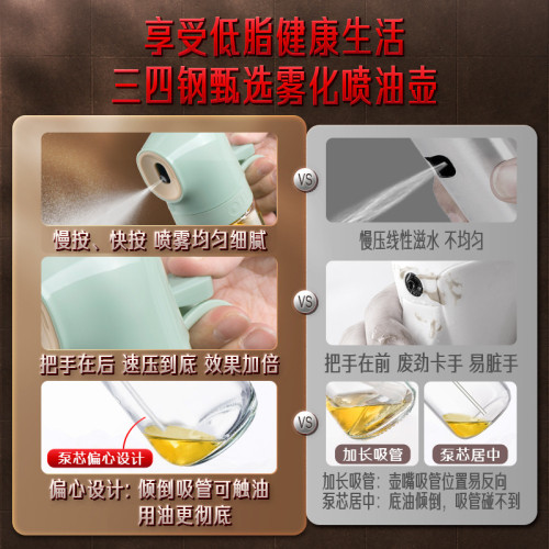 SSGP 油罐霧化噴壺空氣炸鍋噴油瓶 噴油壺玻璃防漏加厚家用油壼