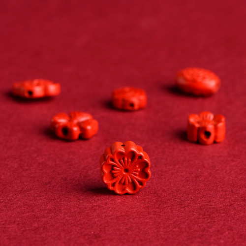 久雅水晶 原鑛硃砂小花配件紅砂帝王紅砂太陽花手鏈手鏈配飾 批髮