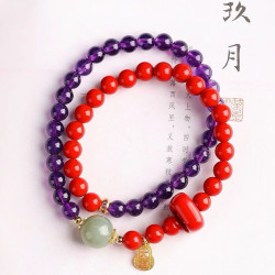 天然原鑛硃砂精品紅砂雙圈手鏈  精工  精品原創 硃砂含量 高達95