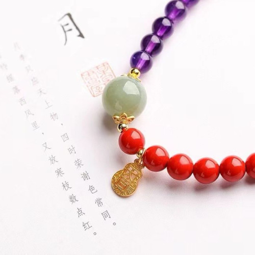 天然原鑛硃砂精品紅砂雙圈手鏈  精工  精品原創 硃砂含量 高達95
