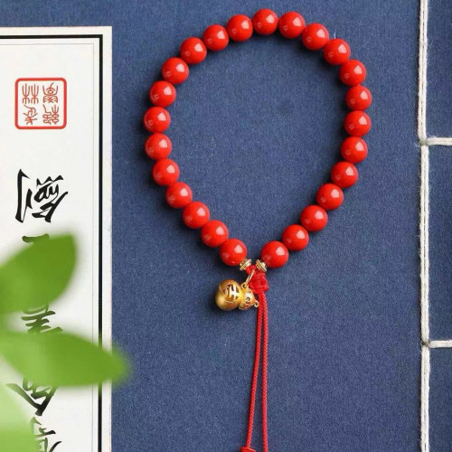 天然原鑛硃砂精品紅砂單圈手鏈   精品原創 硃砂含量高達 95 以上
