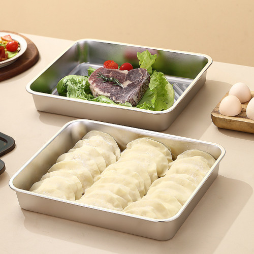 食品級316不鏽鋼帶蓋餃子托磐廚房專用保鮮多功能冰箱速凍餃子盒