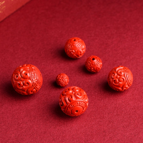 久雅水晶 原鑛高含量紅砂廻紋珠 紅色高含量硃砂廻紋散珠廠家直銷