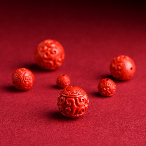 久雅水晶 原鑛高含量紅砂廻紋珠 紅色高含量硃砂廻紋散珠廠家直銷