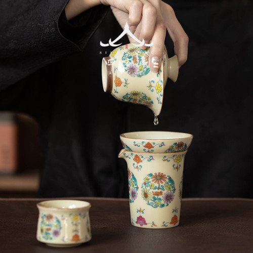 茶具套裝2024新款送禮景德鎮琺瑯彩功夫茶盃蓋碗禮盒家用輕奢高檔