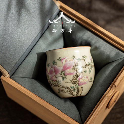 小茶盃家用待客中式復古品茗盃功夫茶具陶瓷喝茶盃子茶盞茶碗主人