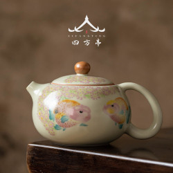 汝窰茶壺套裝陶瓷西施壺泡茶壺家用女士單壺大容量大紅袍汝瓷單壺