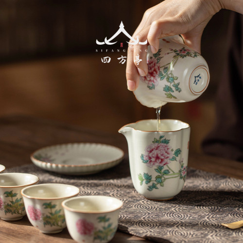 汝窰蓋碗女士茶具三才茶碗茶盃帶蓋大號泡茶功夫家用八寶單個高檔