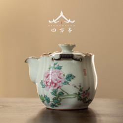 汝窰茶壺大號手抓壺單壺陶瓷泡茶壺茶具茶道家用2024新款高檔開片