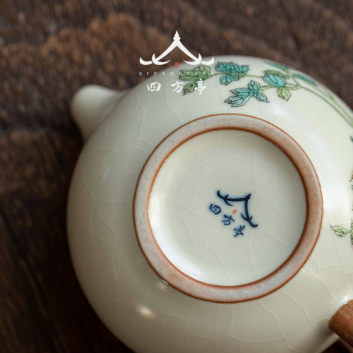 汝窰茶壺大號手抓壺單壺陶瓷泡茶壺茶具茶道家用2024新款高檔開片