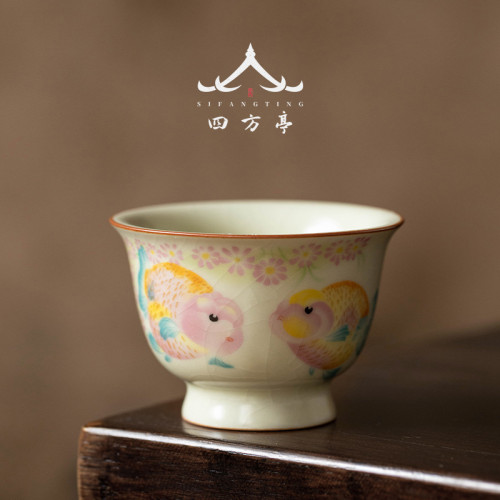 汝窰功夫茶盃茶具高端主人盃陶瓷品茗盃喝茶盃子個人專用女士一人