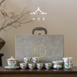 汝窰茶具套裝禮盒輕奢高檔家用三才蓋碗茶盃陶瓷年新款中式高顔值