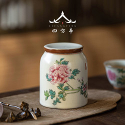 汝窰茶葉罐精致茶罐小號陶瓷精品高檔隨身罐子擺件密封罐紅茶普洱