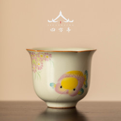汝窰茶盃茶具喝茶盃子陶瓷主人盃家用品茗盃個人專用喝茶一人單盃