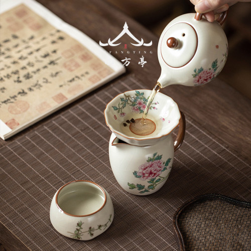 汝窰茶具套裝禮盒輕奢高檔家用茶壺茶盃陶瓷2024年新款中式高顔值