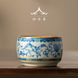 汝窰功夫茶盃青花瓷主人盃茶具茶碗茶盞個人專用陶瓷盃子品茗盃
