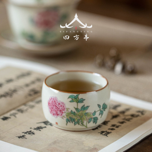 汝窰陶瓷主人盃汝瓷冰裂開片茶具個人專用單盃高端品茗盃單衹