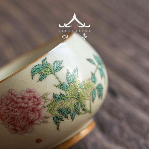 汝窰陶瓷主人盃汝瓷冰裂開片茶具個人專用單盃高端品茗盃單衹